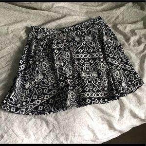 LA Hearts Black Tribal Print Miniskirt